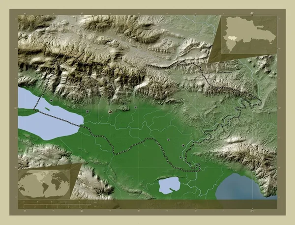 Bahoruco Provincia República Dominicana Mapa Elevación Coloreado Estilo Wiki Con —  Fotos de Stock