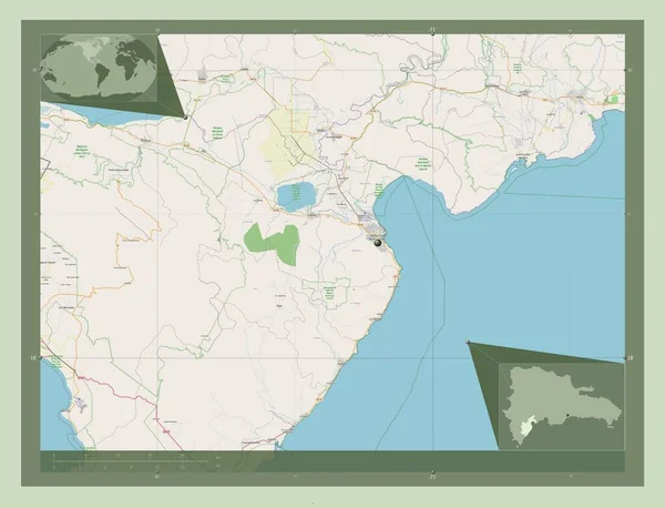 Barahona Provincia Della Repubblica Dominicana Mappa Stradale Aperta Mappa Della — Foto Stock