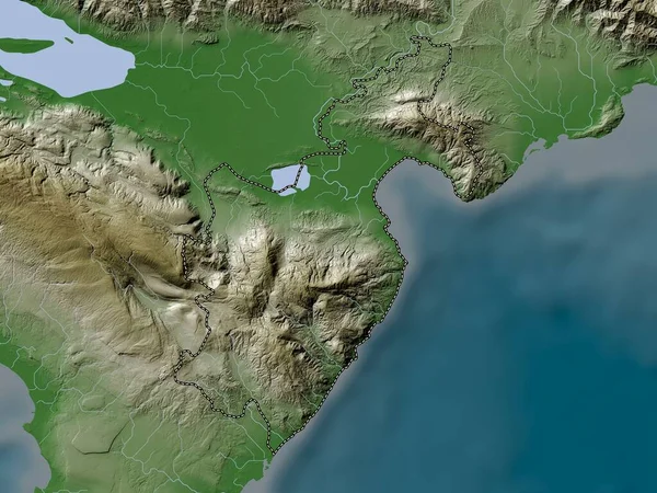 Barahona Prowincja Dominikany Mapa Wzniesień Kolorowa Stylu Wiki Jeziorami Rzekami — Zdjęcie stockowe