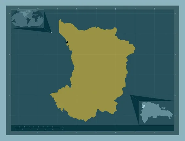 Dajabon Provincia Della Repubblica Dominicana Forma Tinta Unita Mappa Della — Foto Stock