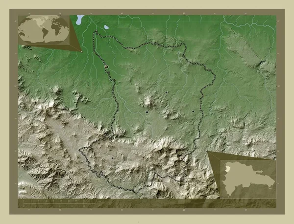 Dajabon Provincia Della Repubblica Dominicana Mappa Elevazione Colorata Stile Wiki — Foto Stock