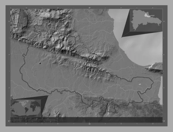 Duarte Provincia República Dominicana Mapa Elevación Bilevel Con Lagos Ríos —  Fotos de Stock