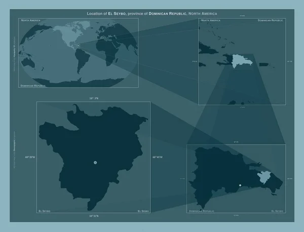 Seybo Província República Dominicana Diagrama Mostrando Localização Região Mapas Maior — Fotografia de Stock