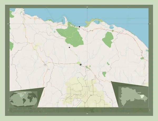 Seybo Provincia Della Repubblica Dominicana Mappa Stradale Aperta Località Delle — Foto Stock