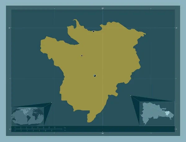 도미니카 공화국 지방이다 색깔의 지역의 도시들의 Corner Auxiliary Location — 스톡 사진