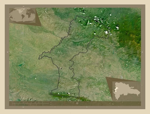 Elias Pina 多米尼加共和国省 高分辨率卫星地图 角辅助位置图 — 图库照片