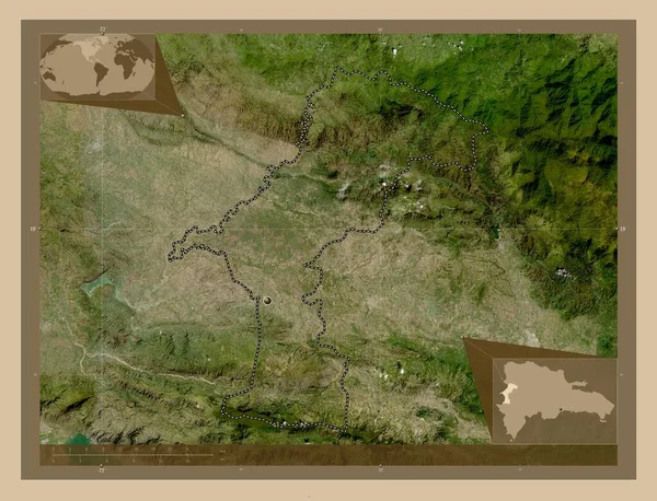 Elias Pina Επαρχία Δομινικανής Δημοκρατίας Δορυφορικός Χάρτης Χαμηλής Ανάλυσης Γωνιακοί — Φωτογραφία Αρχείου