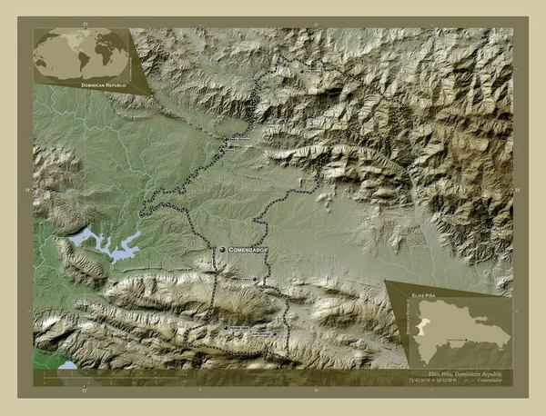 Elias Pina Província República Dominicana Mapa Elevação Colorido Estilo Wiki — Fotografia de Stock