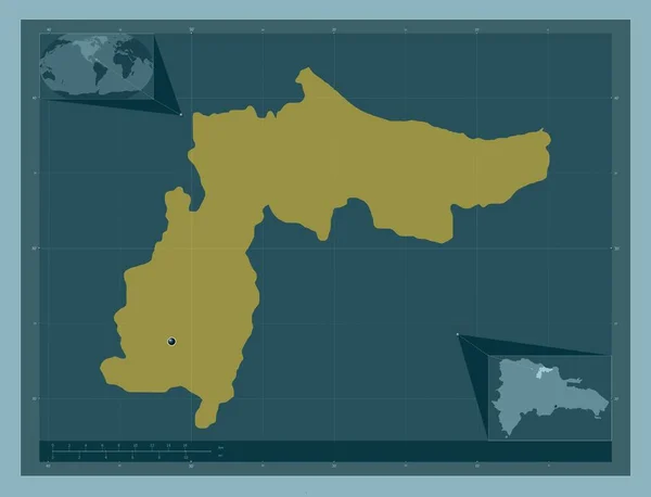 Illat Prowincja Dominikany Solidny Kształt Koloru Pomocnicze Mapy Położenia Narożnika — Zdjęcie stockowe