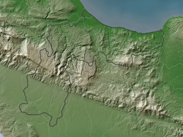 Espaillat Province République Dominicaine Carte Altitude Colorée Dans Style Wiki — Photo