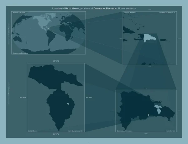 Hato Mayor Província República Dominicana Diagrama Mostrando Localização Região Mapas — Fotografia de Stock