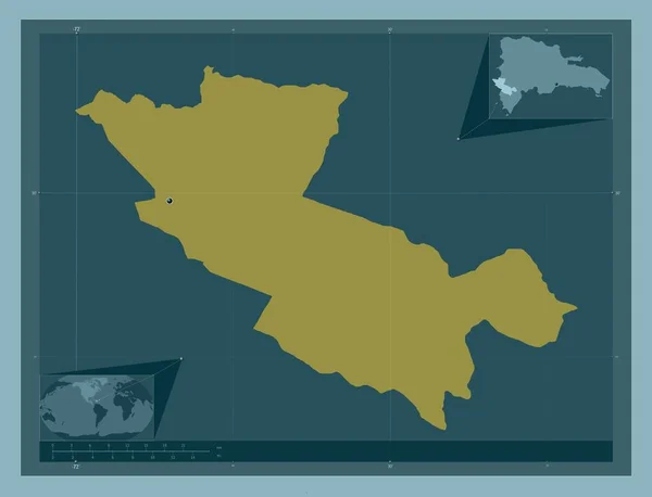 Independencial Provincia República Dominicana Forma Color Sólido Mapas Ubicación Auxiliares —  Fotos de Stock