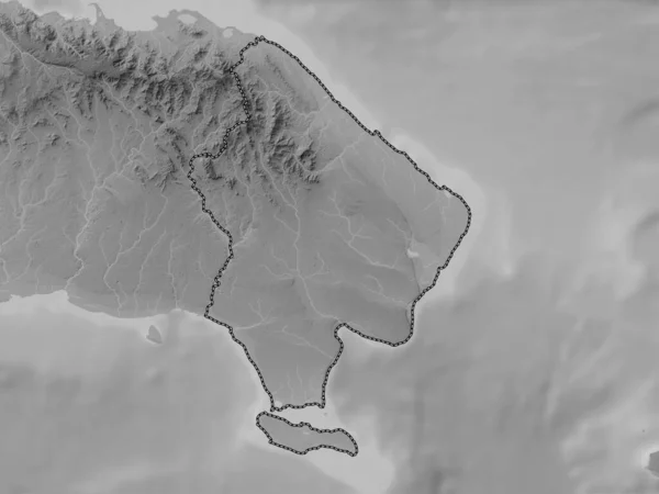 Altagracia Province République Dominicaine Carte Altitude Niveaux Gris Avec Lacs — Photo