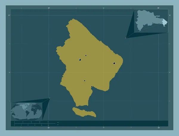 Altagracia Provinz Dominikanische Republik Einfarbige Form Standorte Der Wichtigsten Städte — Stockfoto