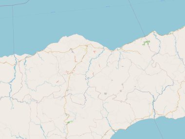 Baucau, Doğu Timor belediyesi. Açık Sokak Haritası