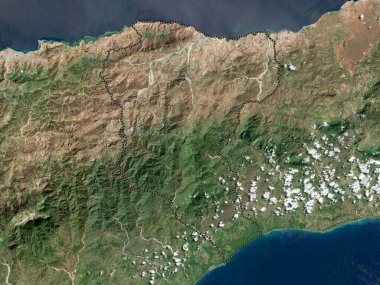Manatuto, Doğu Timor belediyesi. Yüksek çözünürlüklü uydu haritası
