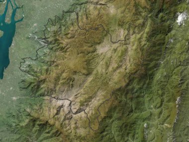 Azuay, Ekvador vilayeti. Düşük çözünürlüklü uydu haritası