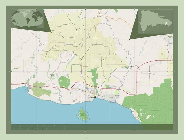 Romana Província República Dominicana Abrir Mapa Rua Mapa Localização Auxiliar — Fotografia de Stock