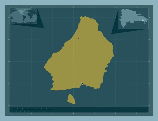 Romana Dominikanska Republiken Fast Färgform Platser För Större Städer Regionen — Stockfoto