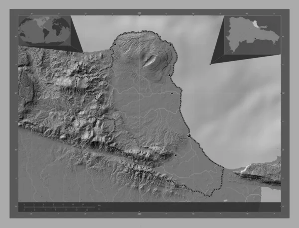 Maria Trinidad Sanchez Provincie Dominikánská Republika Mapa Nadmořské Výšky Jezery — Stock fotografie