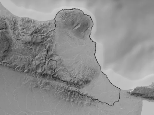 Maria Trinidad Sanchez Province Dominican Republic Grayscale Elevation Map Lakes — Stock Photo, Image