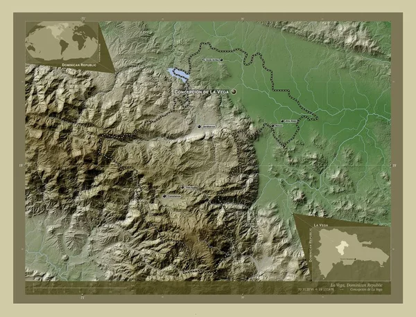 Vega Provincia Della Repubblica Dominicana Mappa Elevazione Colorata Stile Wiki — Foto Stock