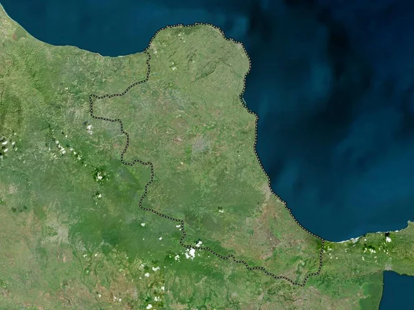 Maria Trinidad Sanchez Dominikai Köztársaság Tartomány Nagyfelbontású Műholdas Térkép — Stock Fotó