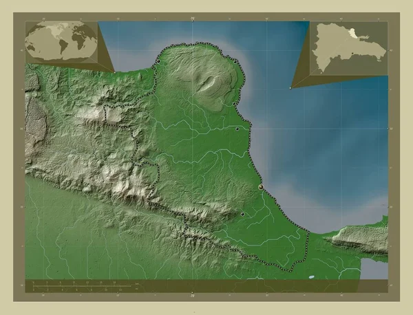 Maria Trinidad Sanchez Dominik Cumhuriyeti Ili Yükseklik Haritası Göller Nehirlerle — Stok fotoğraf