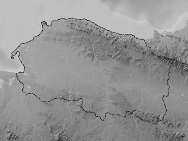 Monte Cristi Dominikanska Republiken Grayscale Höjdkarta Med Sjöar Och Floder — Stockfoto