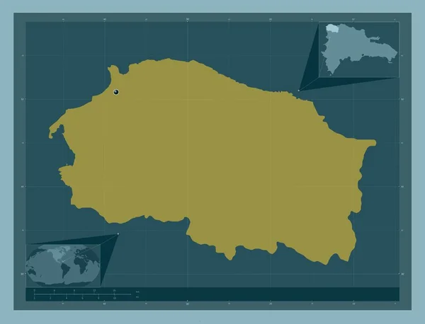 Monte Cristi Provincia Della Repubblica Dominicana Forma Tinta Unita Mappa — Foto Stock
