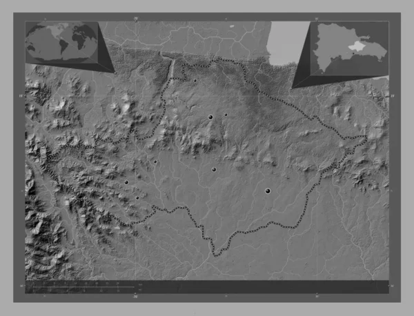 Monte Plata Prowincja Dominikany Dwupoziomowa Mapa Jeziorami Rzekami Lokalizacje Dużych — Zdjęcie stockowe