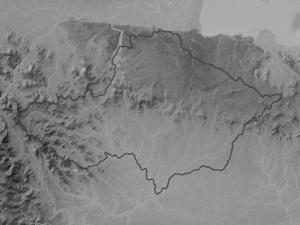Монте Плата Провинция Доминиканская Республика Карта Высот Оттенках Серого Озерами — стоковое фото