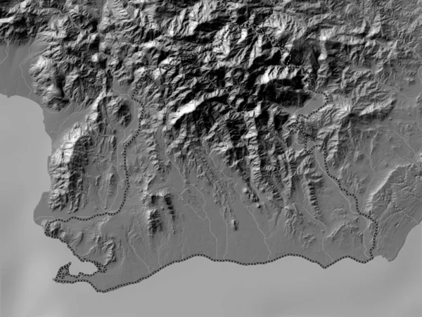 Peravia Provincia República Dominicana Mapa Elevación Bilevel Con Lagos Ríos — Foto de Stock