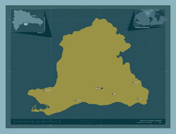 Peravia Provincie Dominicaanse Republiek Stevige Kleurvorm Locaties Namen Van Grote — Stockfoto