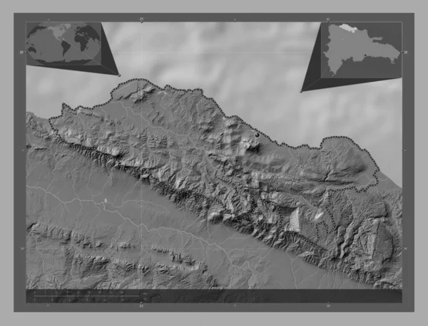 Puerto Plata Provincia República Dominicana Mapa Elevación Bilevel Con Lagos — Foto de Stock