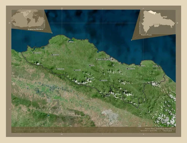 도미니카 공화국 포르토 플라타 지방이다 고해상도 지역의 도시들의 위치와 Corner — 스톡 사진