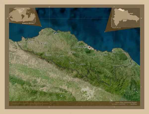 Puerto Plata Província República Dominicana Mapa Satélite Baixa Resolução Locais — Fotografia de Stock