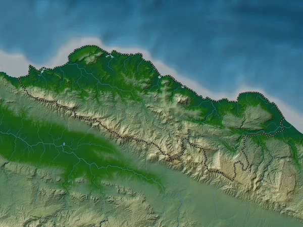 Puerto Plata Provinsen Dominikanska Republiken Färgad Höjdkarta Med Sjöar Och — Stockfoto
