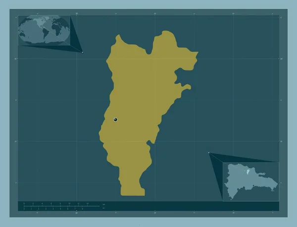 Salcedo Província República Dominicana Forma Cor Sólida Mapa Localização Auxiliar — Fotografia de Stock