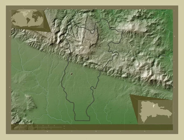 Salcedo Επαρχία Δομινικανής Δημοκρατίας Υψόμετρο Χάρτη Χρωματισμένο Στυλ Wiki Λίμνες — Φωτογραφία Αρχείου