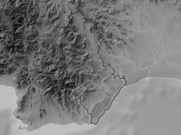 San Cristobal Dominikai Köztársaság Tartomány Szürkeárnyas Domborzati Térkép Tavakkal Folyókkal — Stock Fotó