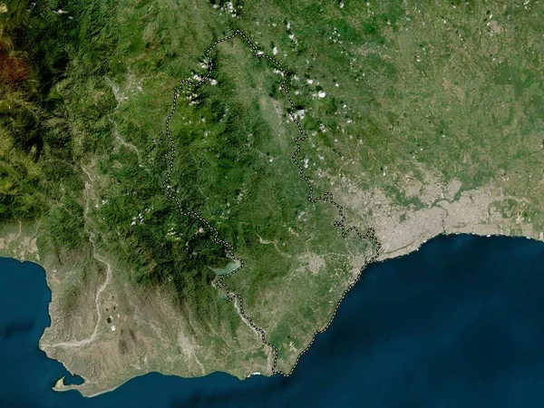 San Cristobal Provincie Dominicaanse Republiek Satellietkaart Met Lage Resolutie — Stockfoto