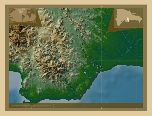 San Cristobal Provincia Della Repubblica Dominicana Mappa Elevazione Colorata Con — Foto Stock