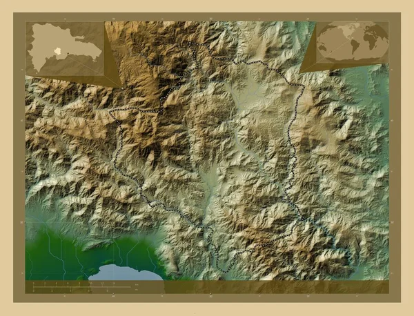 San Jose Ocoa Provincie Dominikánská Republika Barevná Mapa Jezery Řekami — Stock fotografie