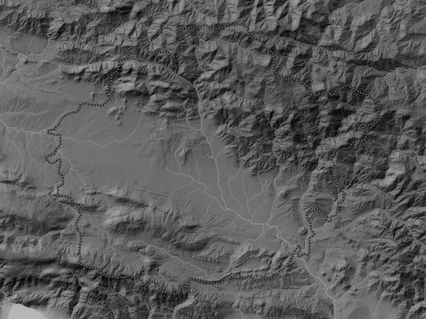 San Juan Province Dominican Republic Grayscale Elevation Map Lakes Rivers — Stock Photo, Image