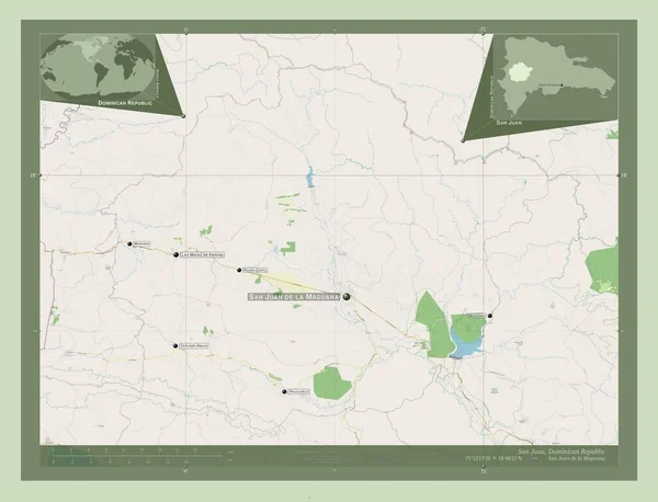 San Juan Provincie Dominikánská Republika Otevřít Mapu Ulice Umístění Názvy — Stock fotografie