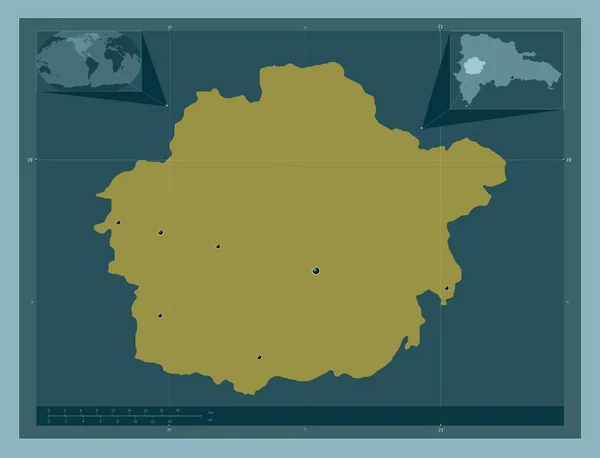 도미니카 공화국의 색깔의 지역의 도시들의 Corner Auxiliary Location — 스톡 사진