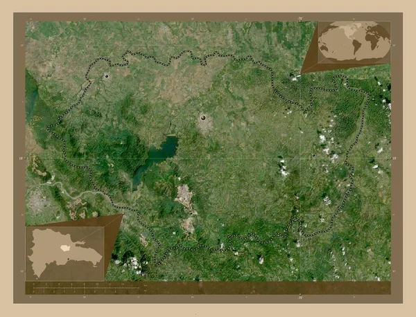 Sánchez Ramírez Provincia República Dominicana Mapa Satelital Baja Resolución Ubicaciones —  Fotos de Stock