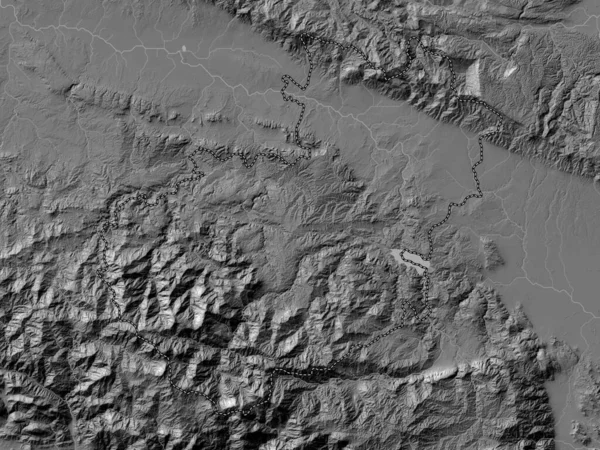 Santiago Provincia República Dominicana Mapa Elevación Bilevel Con Lagos Ríos — Foto de Stock