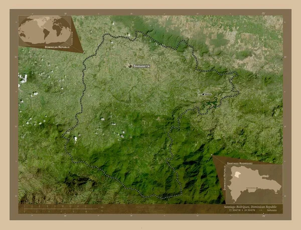 Santiago Rodriguez Dominikai Köztársaság Tartomány Kis Felbontású Műholdas Térkép Régió — Stock Fotó